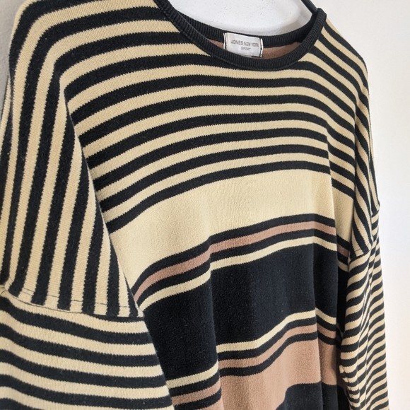 Vintage 90s Color Blocked Striped Oversized Sweater - Picture 6 of 9